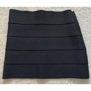 Pleasure Doing Business Black Skirt 5 Band Bondage Bodycon Sz M Short Stretch